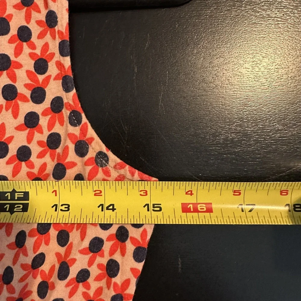 Boden Dress Womens 2R Pink Red Blue Floral Sleeveless Midi Summer Pockets V Neck